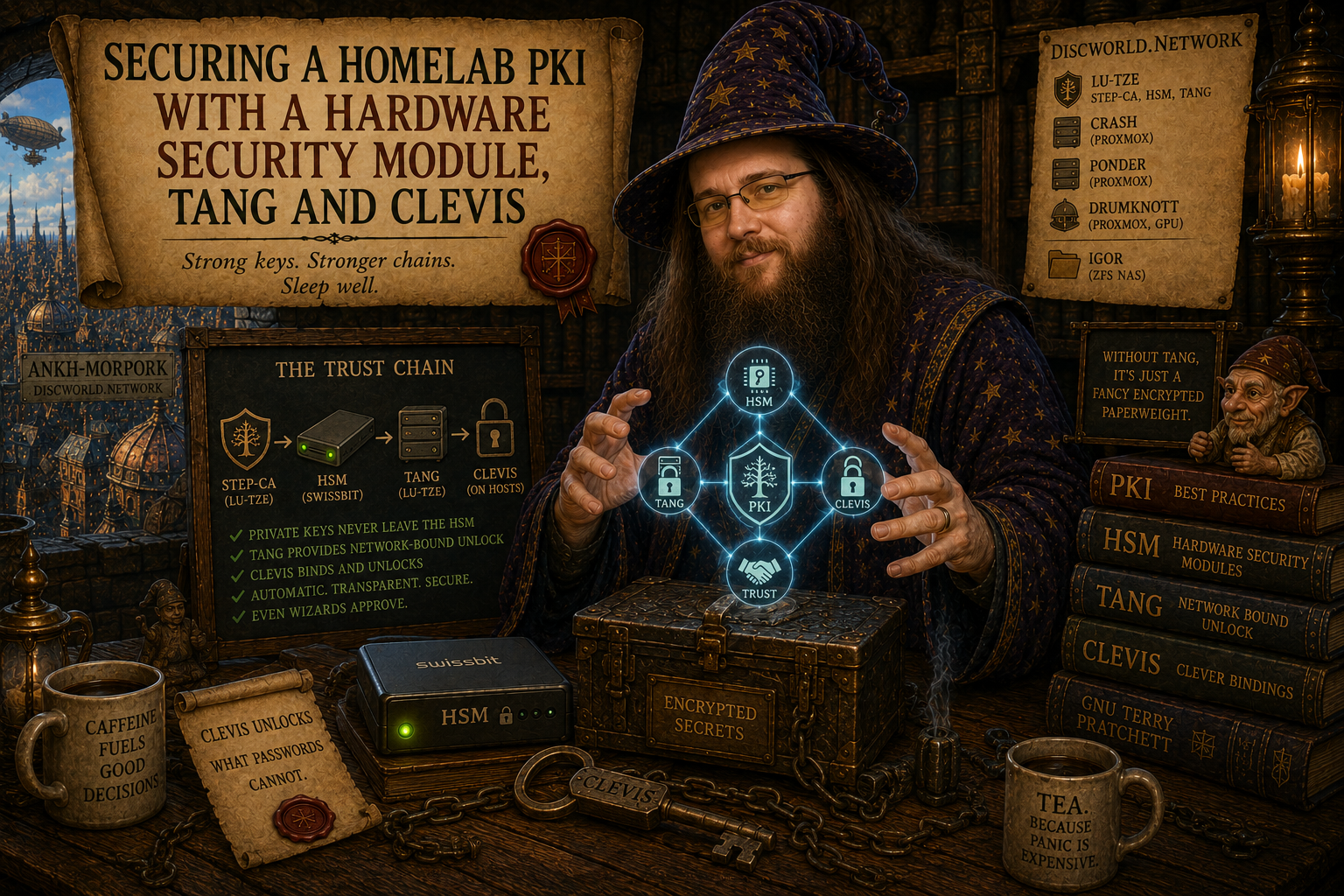 Securing a Homelab PKI with a Hardware Security Module, Tang, and Clevis