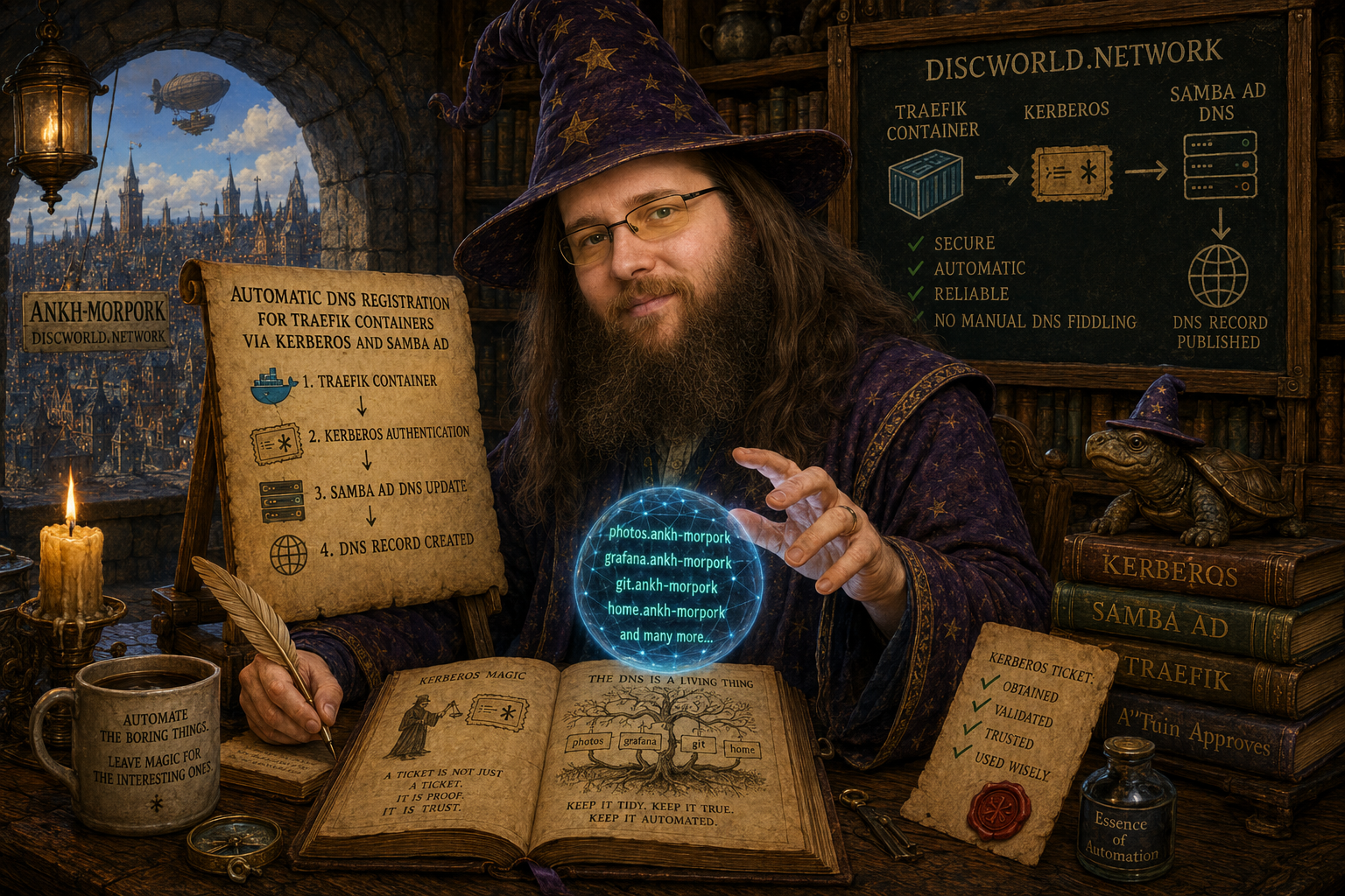 Automatic DNS Registration for Traefik Containers via Kerberos and Samba AD